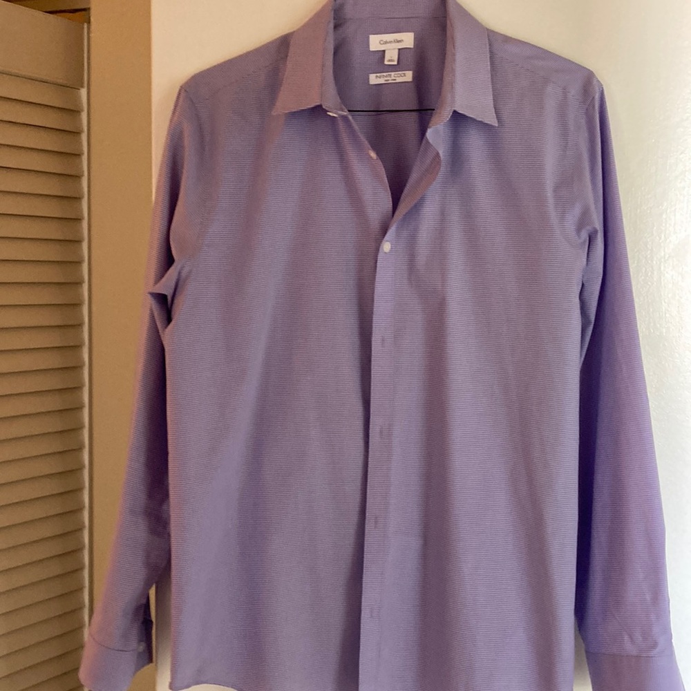 Perfect, Calvin Klein large, men’s dress shirt. Newly dry cleaned